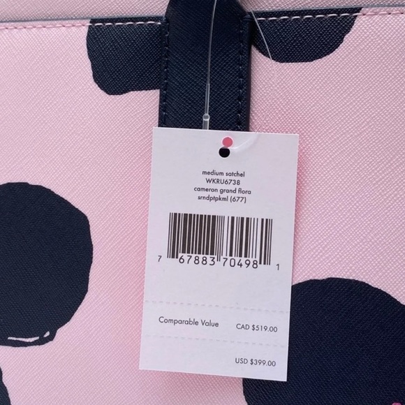 Kate Spade Cameron Grand Flora Medium Satchel Pink - Picture 3 of 6